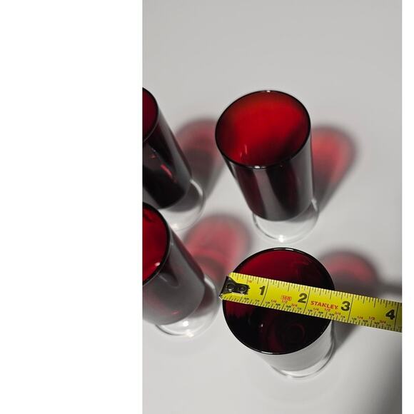 6 Luminarc Cavalier Red Wine Glasses Mid Century Modern - Picture 5 of 5